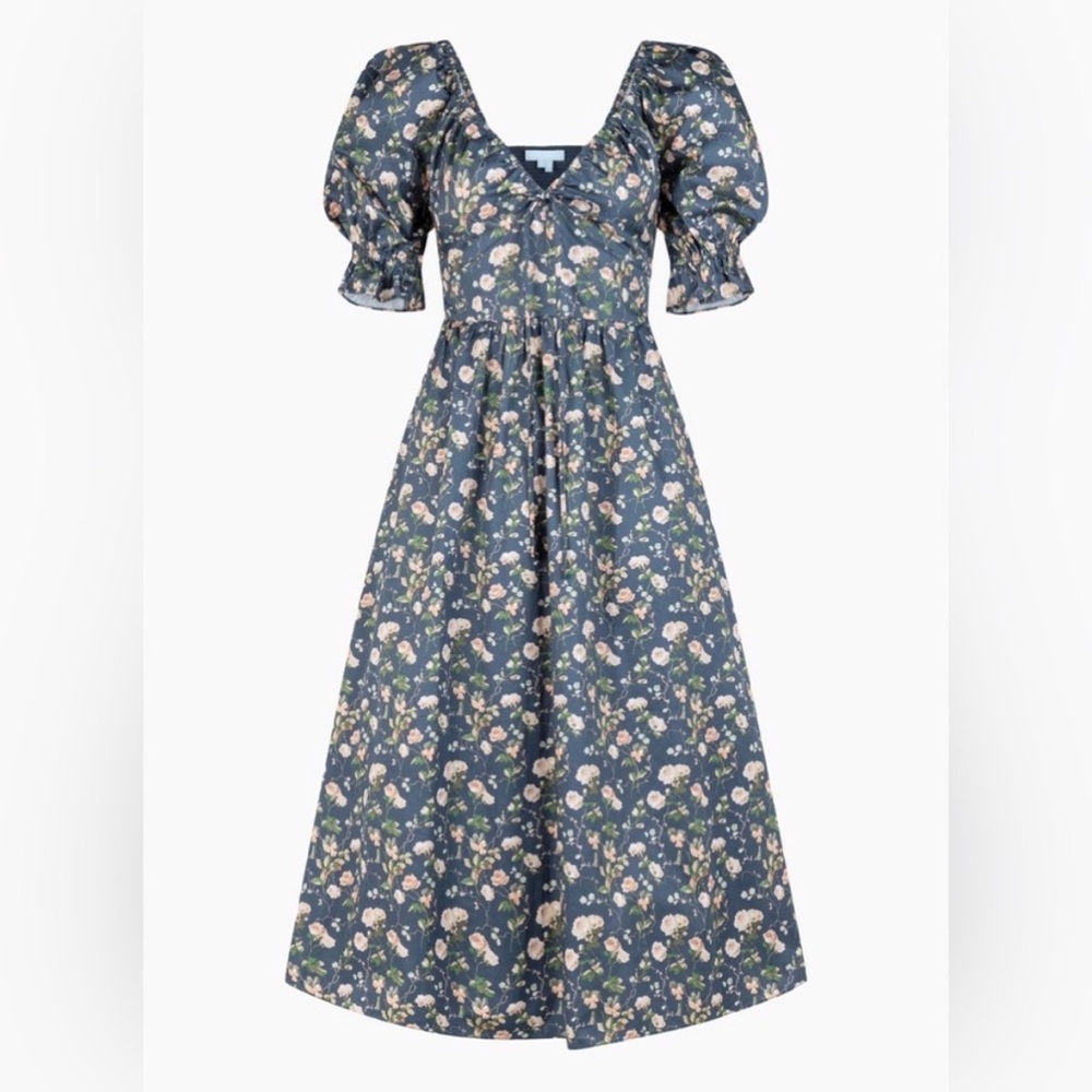 Hill House Home The Ophelia Dress in Navy Bluebonnet/Size Medium - Picture 2 of 11